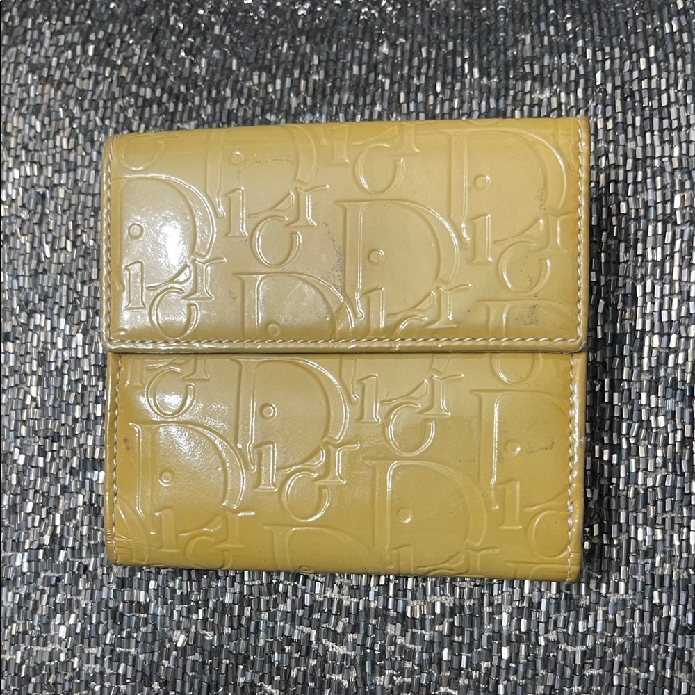 Dior Mustard Embossed Wallet